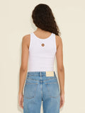 Fitted Rib Singlet - White
