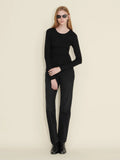 Fitted Rib Longsleeve - Black