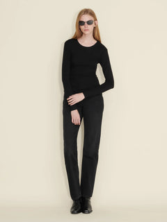 Fitted Rib Longsleeve - Black