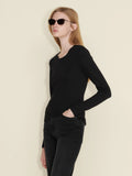 Fitted Rib Longsleeve - Black