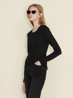 Fitted Rib Longsleeve - Black