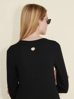Fitted Rib Longsleeve - Black