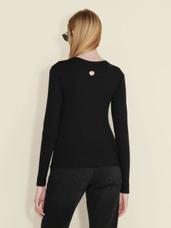 Fitted Rib Longsleeve - Black