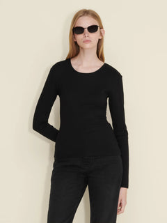 Fitted Rib Longsleeve - Black