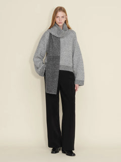 Tine Knit Crew Neck - Dk. Grey Mix