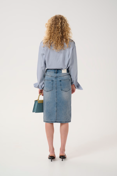 GZlayza Pencil Skirt - Mid Blue Vintage Wash