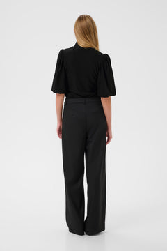 Gzrifa Button Balloon Top - Black