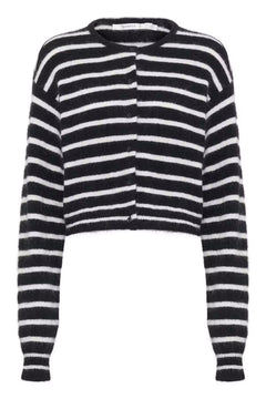 DebbieGZ Short Cardigan - Black/White Striped