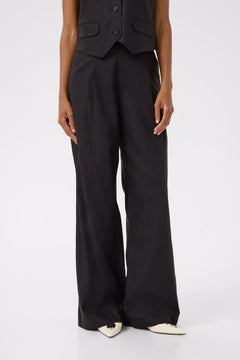 ElarahGZ Linen Hw Pants  - Black