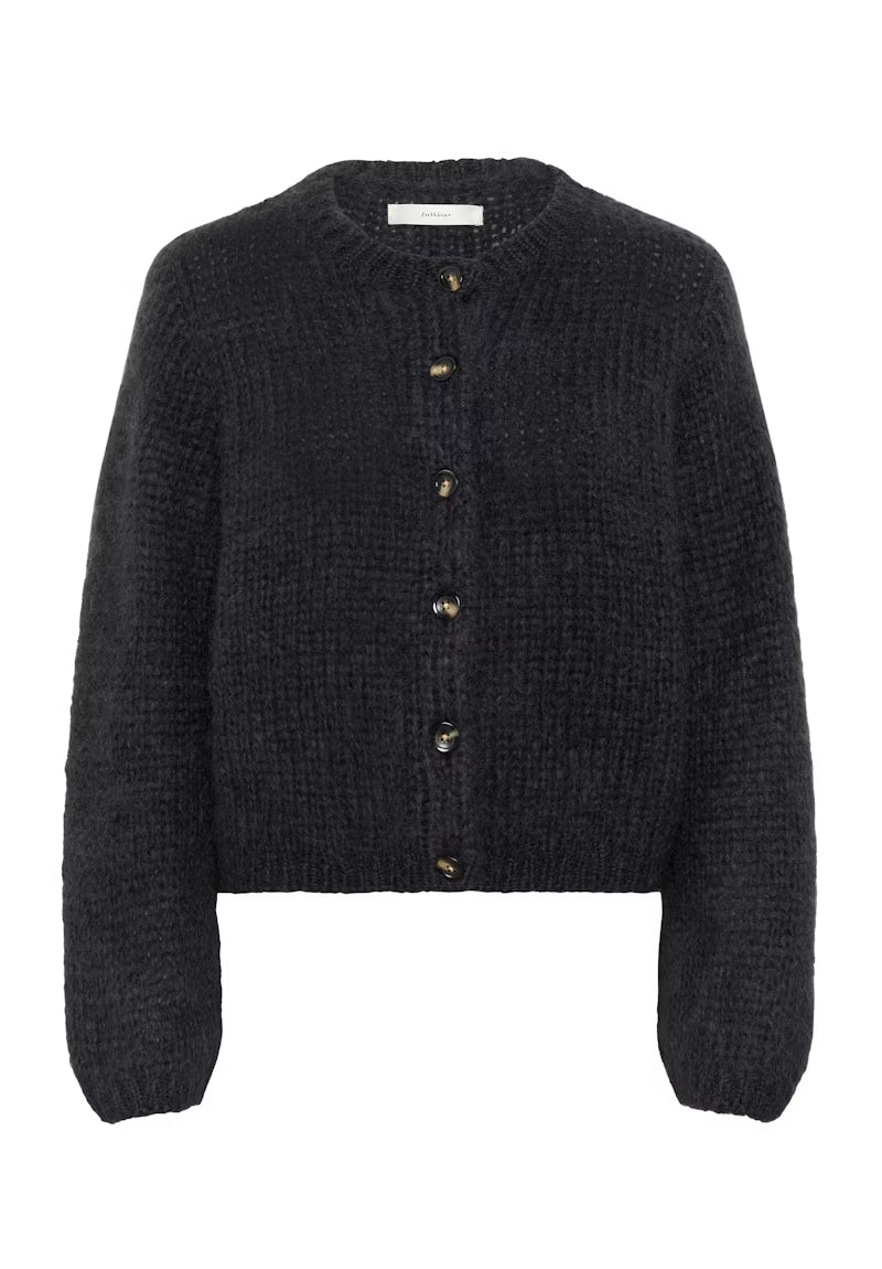 JetraIW Cardigan - Dark Grey Melange