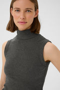 DagnaIW Melange Rollneck Top - Dark Grey Melange