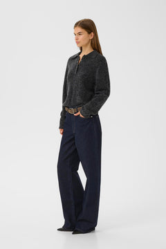 GZalpha Polo Pullover - Charcoal Melange