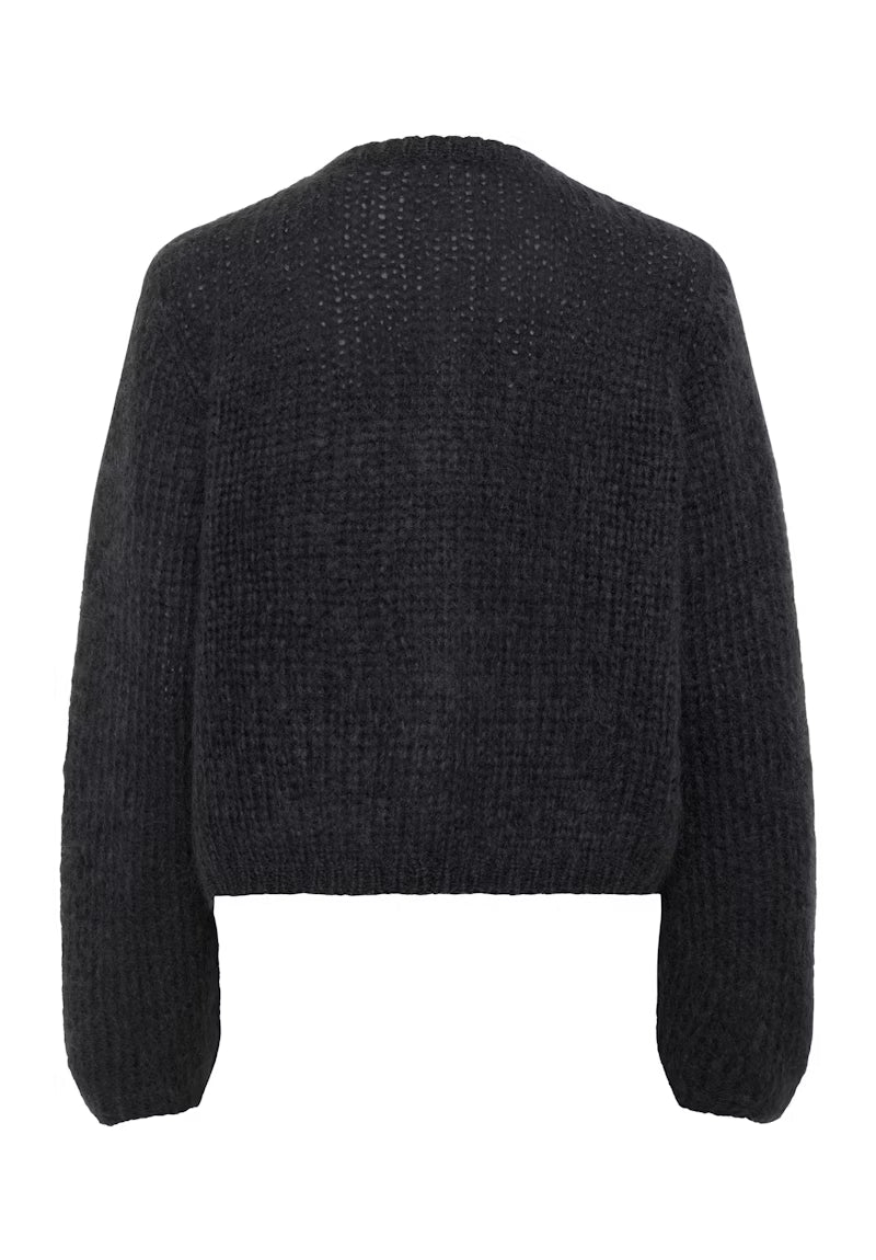 JetraIW Cardigan - Dark Grey Melange