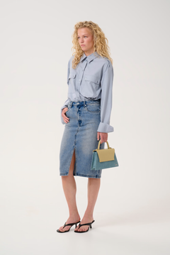 GZlayza Pencil Skirt - Mid Blue Vintage Wash