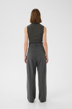 DagnaIW Melange Rollneck Top - Dark Grey Melange