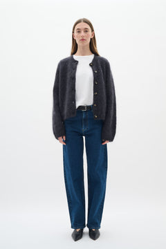 JetraIW Cardigan - Dark Grey Melange