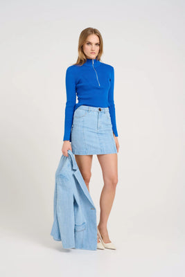 VellaGZ Short Skirt - Light Blue Washed