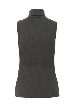 DagnaIW Melange Rollneck Top - Dark Grey Melange