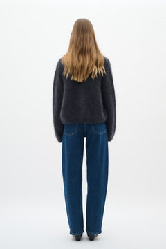 JetraIW Cardigan - Dark Grey Melange