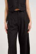 ElarahGZ Linen Hw Pants  - Black