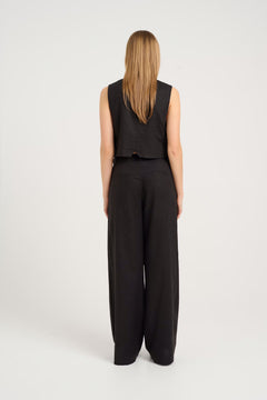 ElarahGZ Linen Hw Pants  - Black