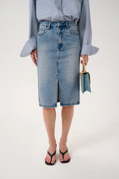 GZlayza Pencil Skirt - Mid Blue Vintage Wash