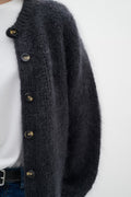 JetraIW Cardigan - Dark Grey Melange