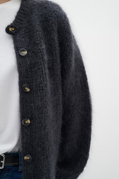 JetraIW Cardigan - Dark Grey Melange