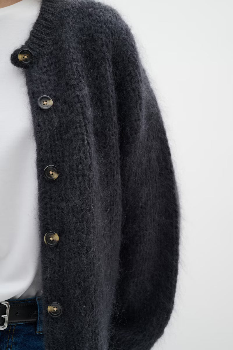 JetraIW Cardigan - Dark Grey Melange
