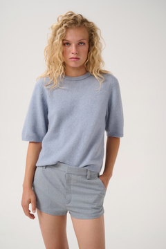 GZalpha Ss Tee - Grey Blue Melange