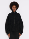 Tine Fluffy Cardigan - Black
