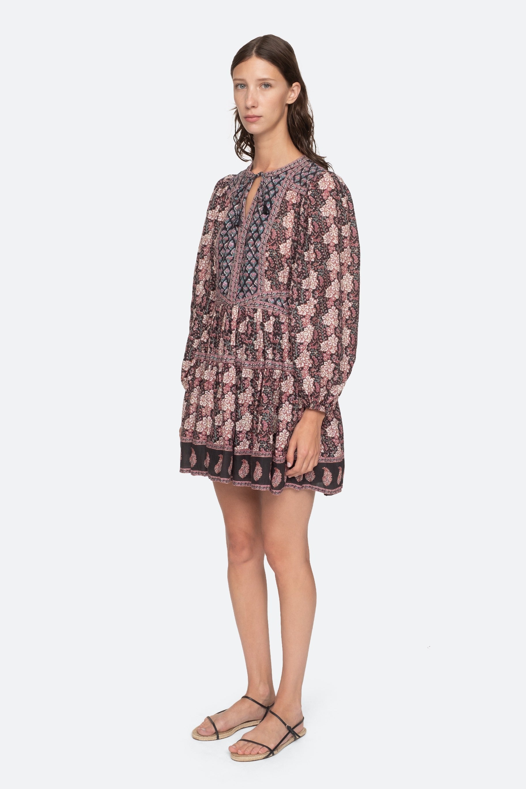 Donna Print Long Sleeve Dress - Multi