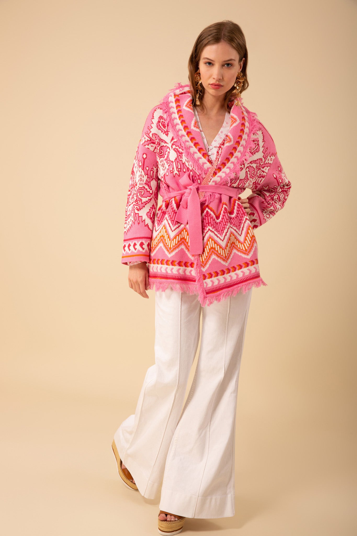 Kennedy Knit Cotton Jacket - Pink