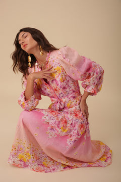 Valerie Linen Dress - Pink