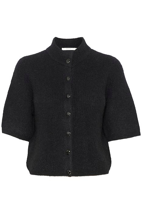 Gestuz - Gensere - AlphaGZ SS Short Cardigan - Black - Villoid