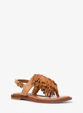 Indra Fringed Suede Sandal - Luggage