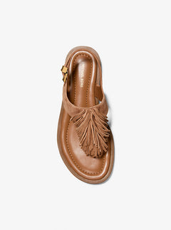 Indra Fringed Suede Sandal - Luggage