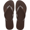 Hav. Slim Logo Metallic - Dark Brown