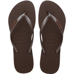 Hav. Slim Logo Metallic - Dark Brown