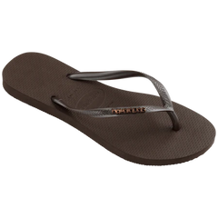 Hav. Slim Logo Metallic - Dark Brown