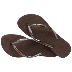 Hav. Slim Logo Metallic - Dark Brown