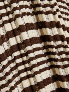 Rib Stripe Dress - Brown Mix