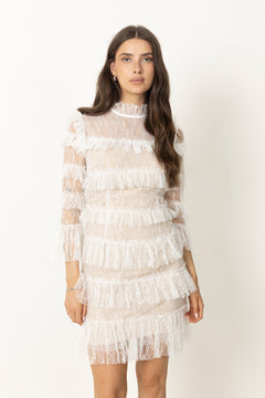 Carmine Mini Dress - Cloudy White
