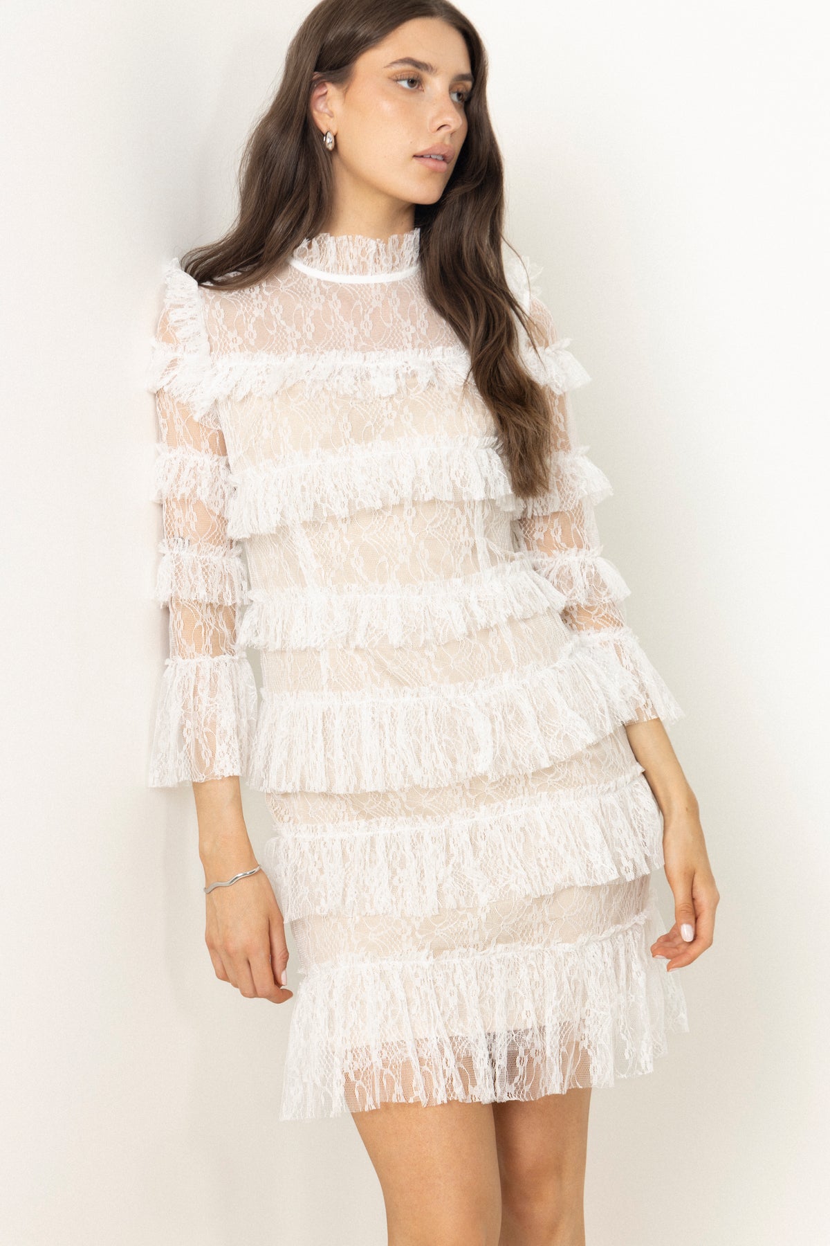 Carmine Mini Dress - Cloudy White