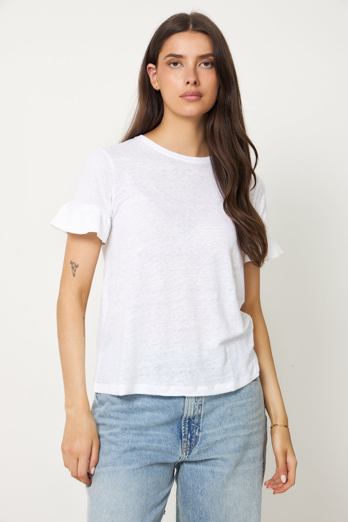 Lara Linen Tee - White