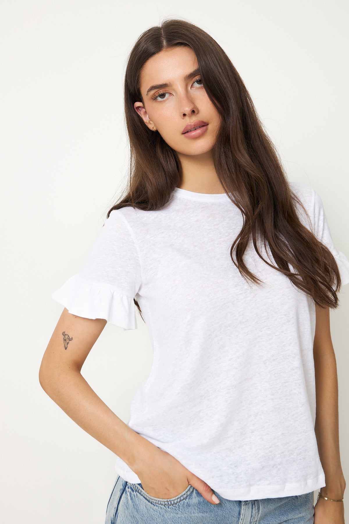 Lara Linen Tee - White