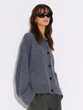 W. Wool Wide Cardigan - Blue