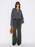 W. Wool Wide Cardigan - Blue