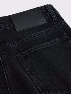 Denim Long Skirt - Black