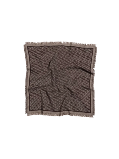 Fine Wool Scarf Monogram - Brown Mix